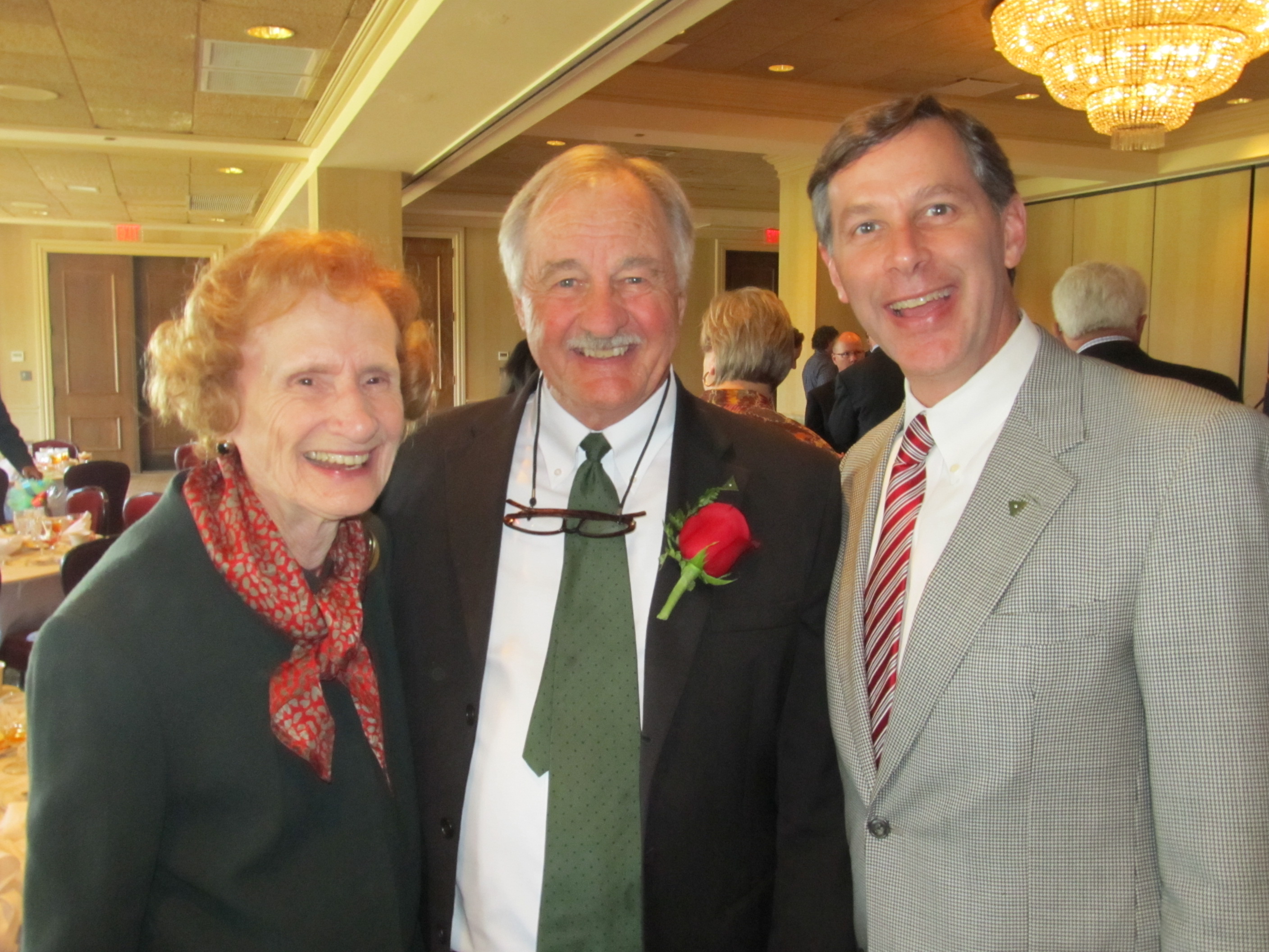 PHOTO:  From left, Delta State University alumni Helen Brock Napier and Dr. Bob Ferguson are congratulated by Executive Director of the Delta State University Alumni-Foundation Keith Fulcher for being honored as “Community Champions” as part of  National Philanthropy Day sponsored by the Association of Fundraising Professionals.